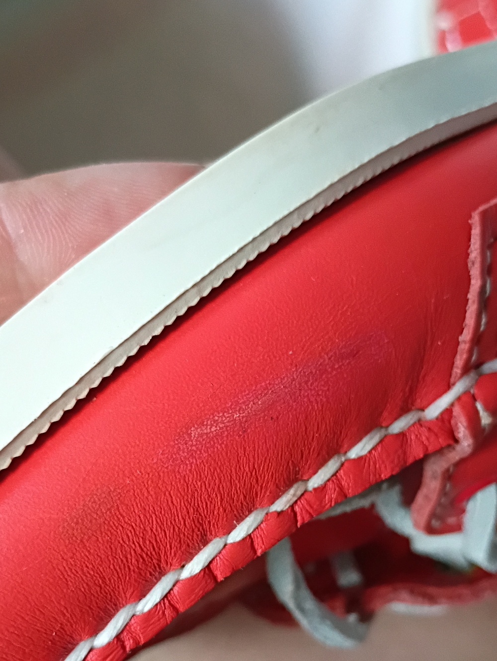 Sebago Red Leather Boat Shoes with White Laces - Picture 9 of 10